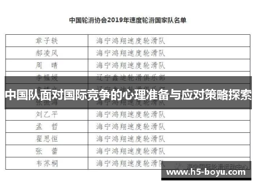 中国队面对国际竞争的心理准备与应对策略探索