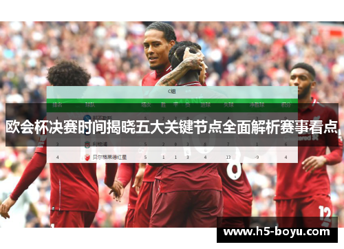 欧会杯决赛时间揭晓五大关键节点全面解析赛事看点